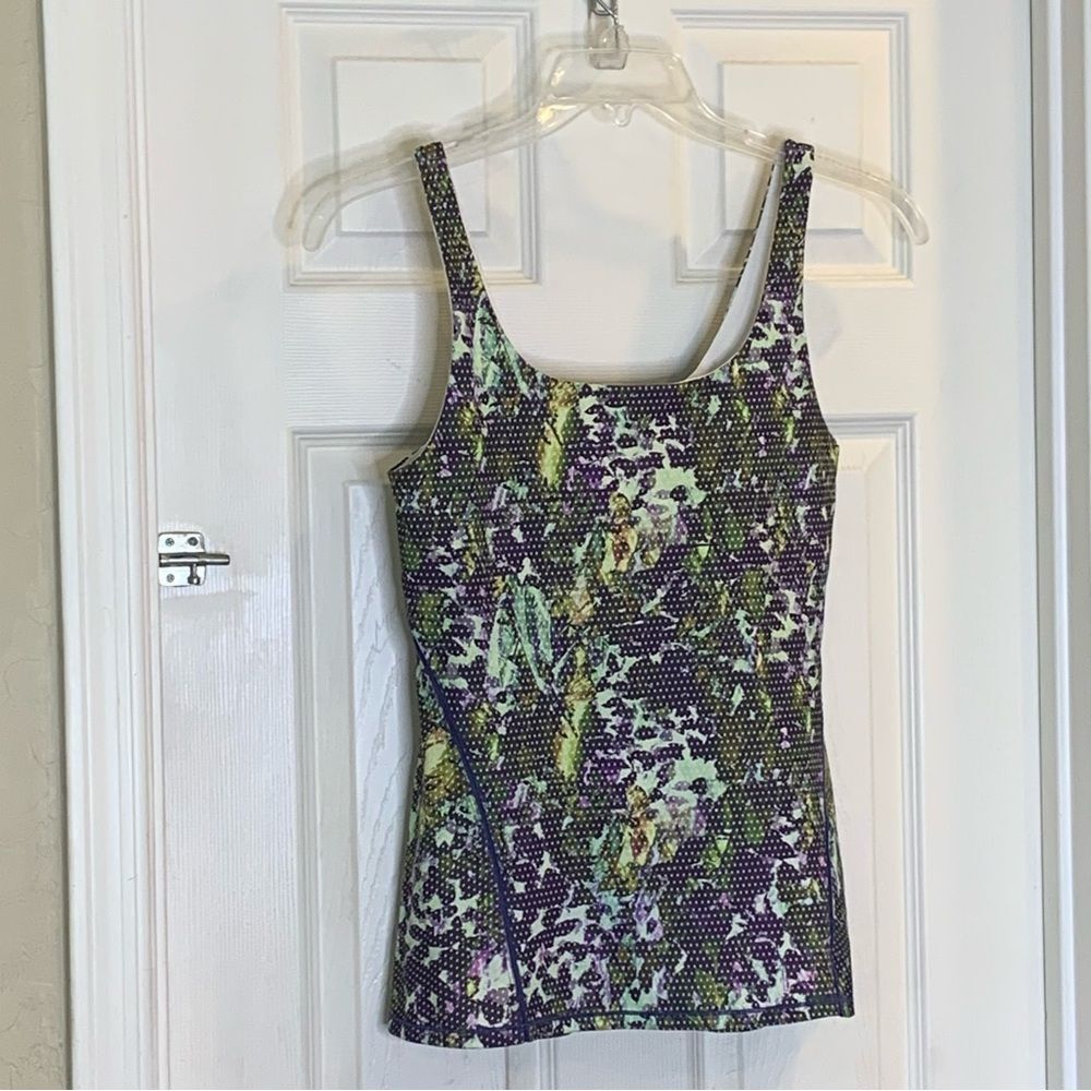 Lululemon Amala Tank Floral Sport White Multicolor Size 10 - Picture 3 of 8
